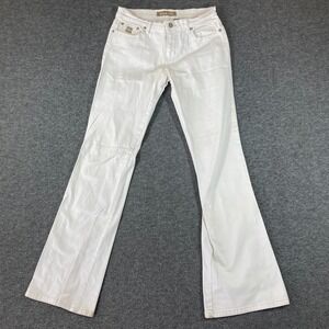 Y2K Let Me B Low Rise Bareback Flare Jeans Juniors 7 White